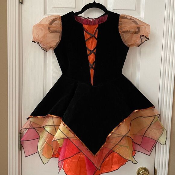 Chasing Fireflies Autumn Whimsical Asymmetrical Velvet Sequins Girls Dress 12 - Picture 14 of 16